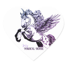 Mi Caballo Mágico Pegatinas de Corazón