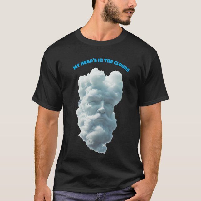 Mi cabeza está en las nubes, divertida camiseta (Anverso)