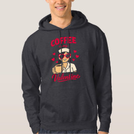 Mi café es mi San Valentín, sudadera con capucha p