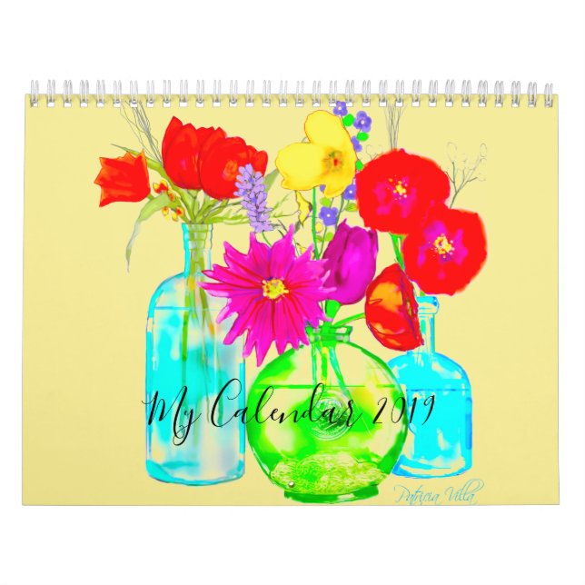 Mi calendario 2019 adornado con las flores (Tapa)
