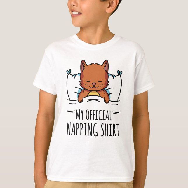 Mi camisa oficial de siesta con gato dormido (Anverso)