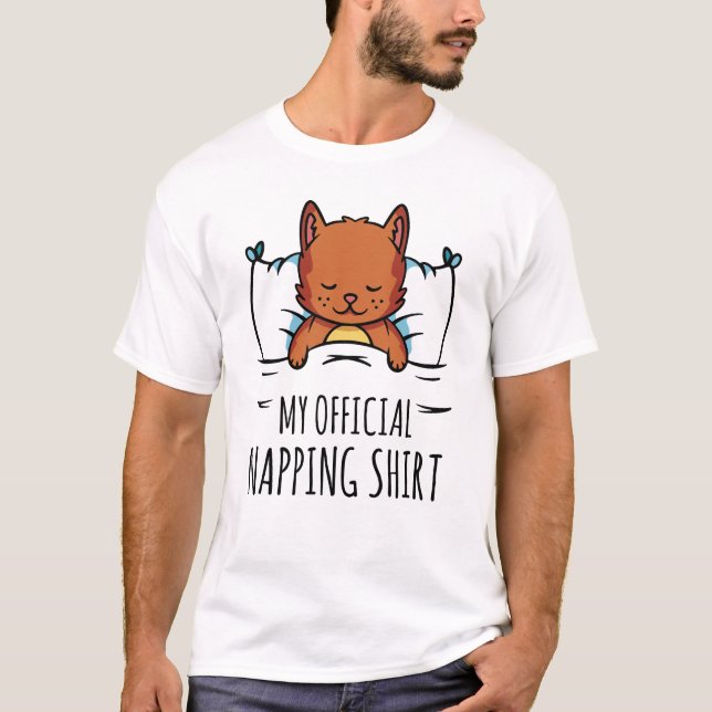 Mi camisa oficial de siesta con gato dormido (Anverso)