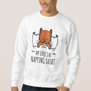Mi camisa oficial de siesta con gato dormido