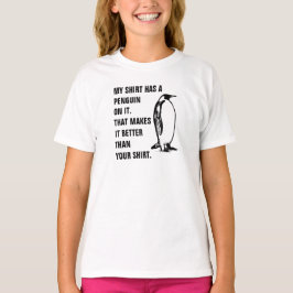 Mi camisa tiene un pingüino en ella. Eso la hace