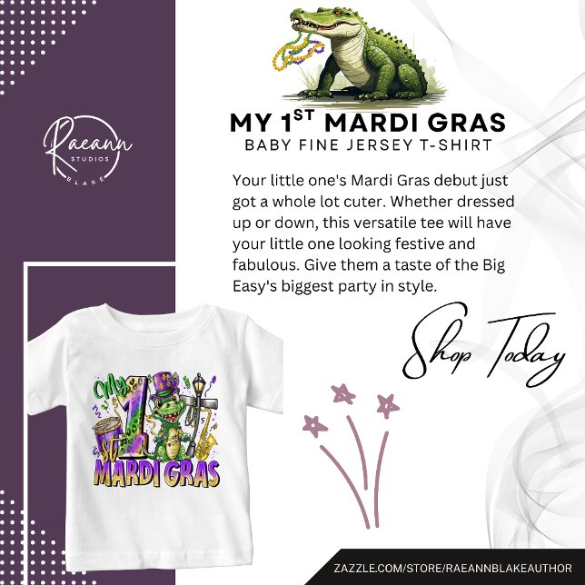 Mi Camiseta de Jersey Fino de Mardi Gras para Bebé (Subido por el creador)