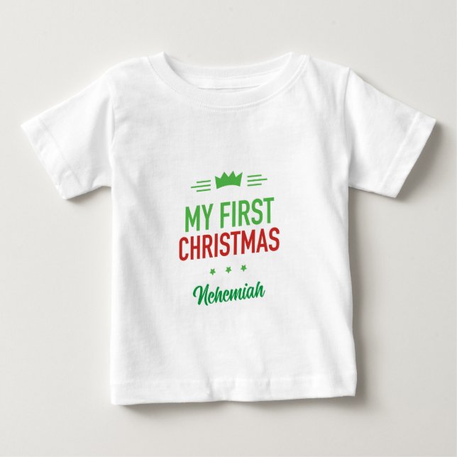 Mi Camiseta de Mi Primer Bebé en Navidad (Anverso)