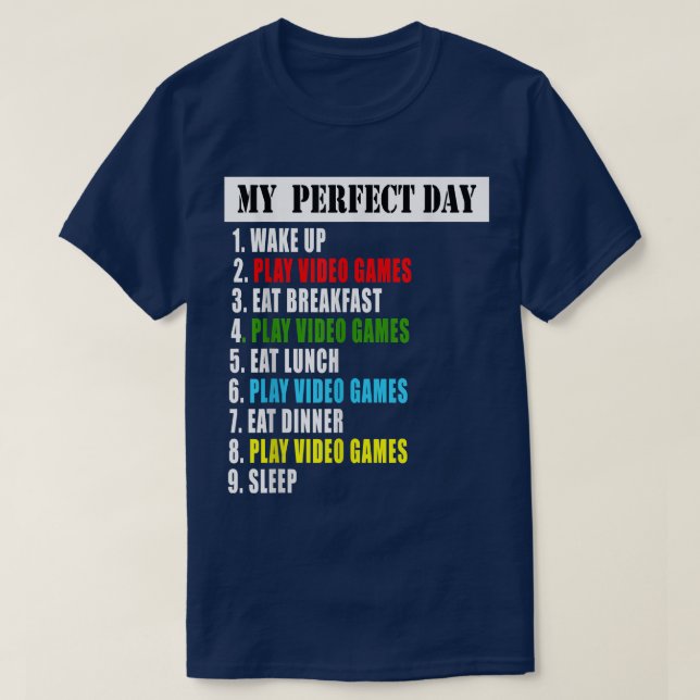 Mi camiseta de videojuegos de día perfecto (Diseño del anverso)