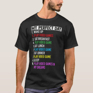 Mi camiseta de videojuegos de día perfecto Gracios