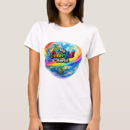 Mi Camiseta Globo de Arcoíris de Mundo Colorido.