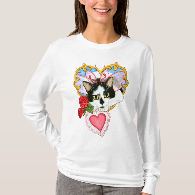 Mi camiseta larga de la manga del gato de hadas (Anverso)
