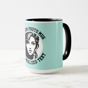 Mi Cara en una Taza Combinada Grande TURQUESA Pers
