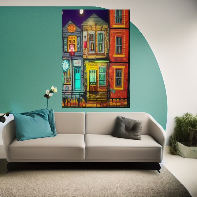 Mi casa en la ciudad | Poster de arte de IA (Subido por el creador)