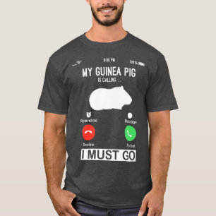 Mi cerdo guineano llama a divertida camiseta de ce