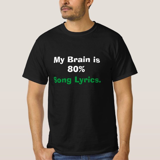 Mi cerebro es una camiseta con letras de canciones (Anverso)