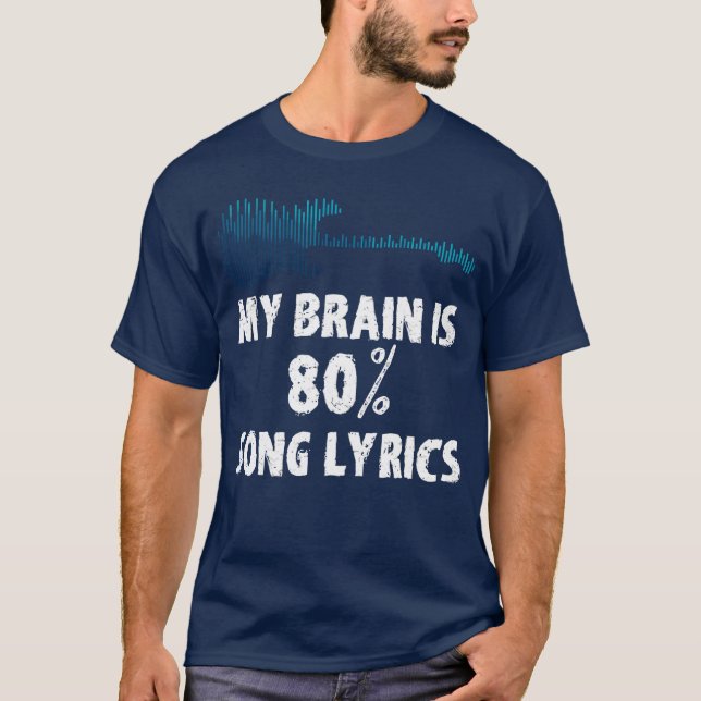 Mi cerebro son 80 letras de canciones Camiseta vin (Anverso)