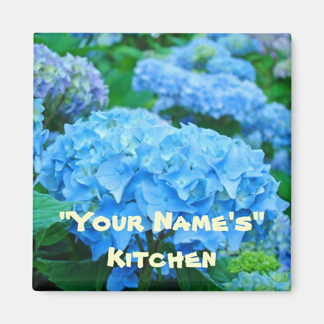 ¡Mi cocina! imanes Blue Hydrangea Flowers (Frente)