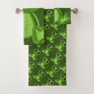 Mi conjunto de toallas de baño de amigo rana verde
