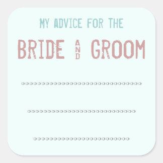 Mi consejo para el Pegatina Bride & Groom