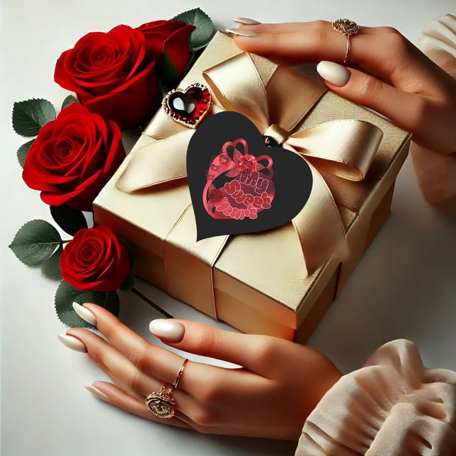Mi corazón dulce rojo brillante Pegatina de corazó (Subido por el creador)