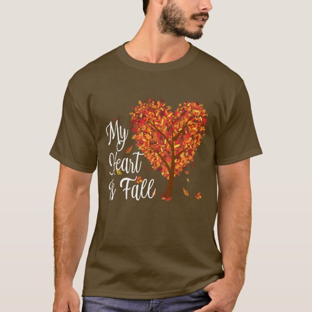 Mi corazón está cayendo camiseta oscura (Anverso)