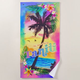 Mi corazón está en la toalla de playa de Tahití