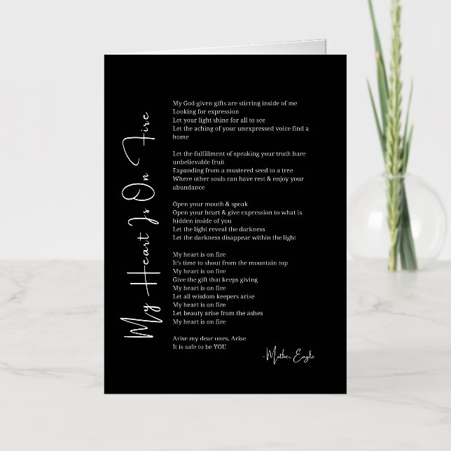 Mi corazón está en llamas poesía de apoyo (Anverso)