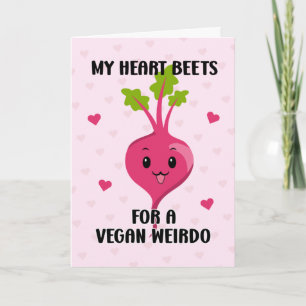 Mi corazón late por un vegano raro, tarjeta del dí