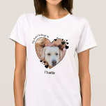 Mi Corazón Pertenece A La Camiseta De Foto Mascota<br><div class="desc">¡Lleva a tu mejor amigo contigo a cualquier parte que vayas con esta camiseta de amante de los perros mascotas personalizados! ¡Un deber para cada amante de los perros, mamá de los perros y papá de los perros! Un giro divertido en I Love My Dog (Amo a mi perro), esta...</div>