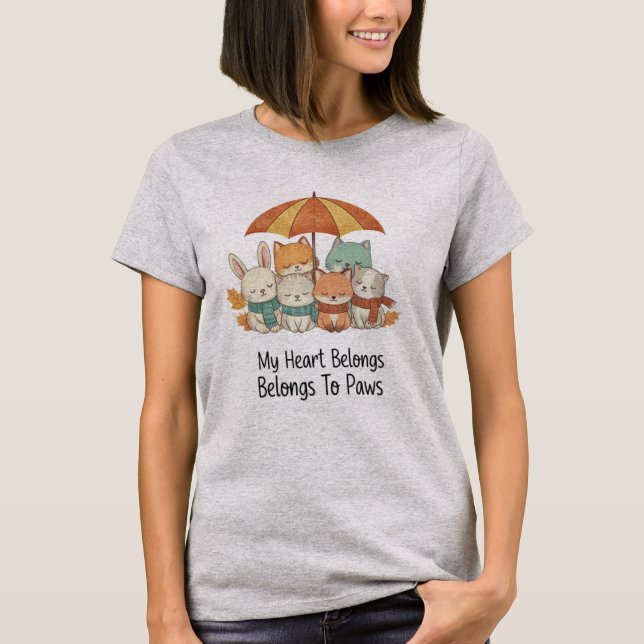 Mi corazón pertenece a las patas Camiseta de anima (Anverso)
