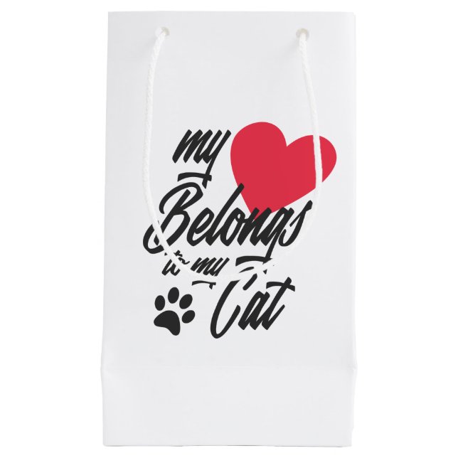Mi corazón pertenece a mi gato Valentine | Bolsa d (Anverso)
