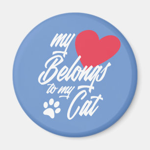 Mi corazón pertenece a mi gato Valentine Imán