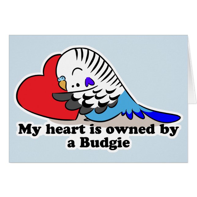 Mi corazón pertenece a un budgie azul (Anverso (Horizontal))