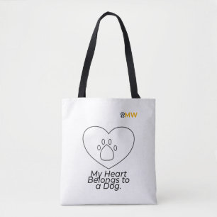 Mi corazón pertenece a una bolsa tote de perro – A