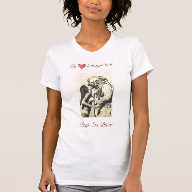Mi corazón pertenece a una camiseta del buceador (Anverso)