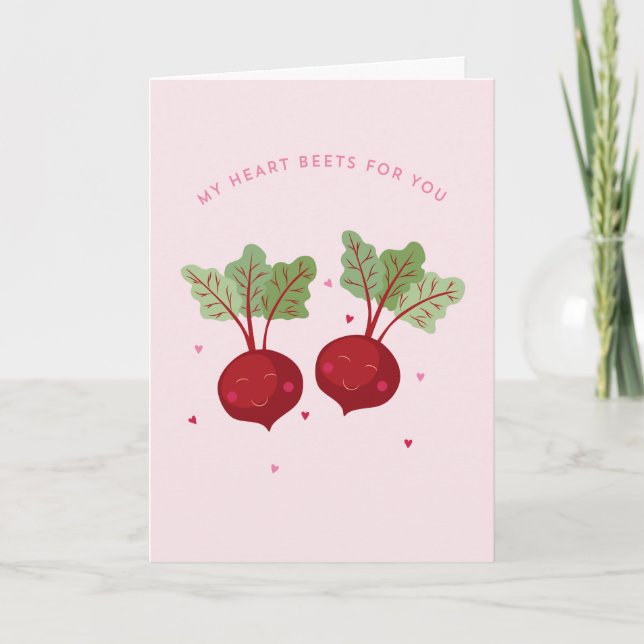 Mi corazón remolacha por ti Tarjeta de felicitació (Anverso)
