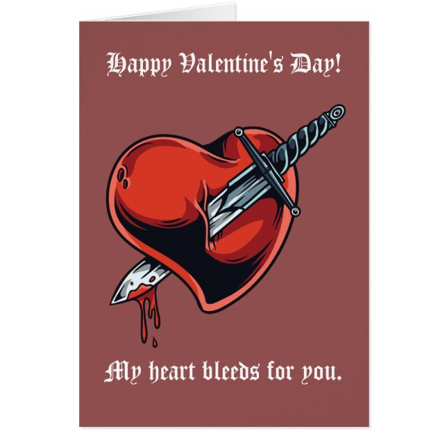 Mi corazón sangra por ti feliz Día de San Valentín (Frente)