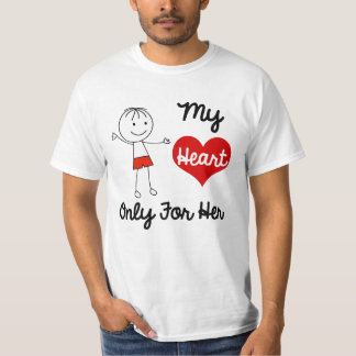 Mi corazón solamente para él la camiseta de los