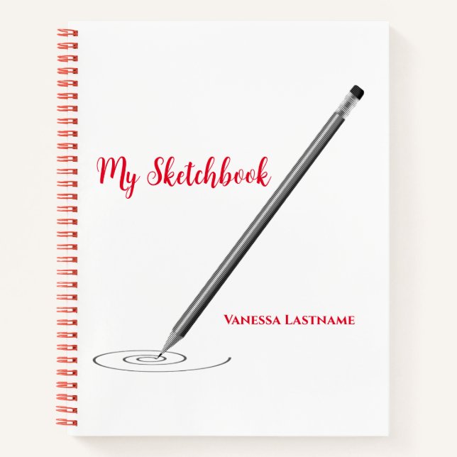 Mi cuaderno de esbozo con personalización de nombr (Anverso)