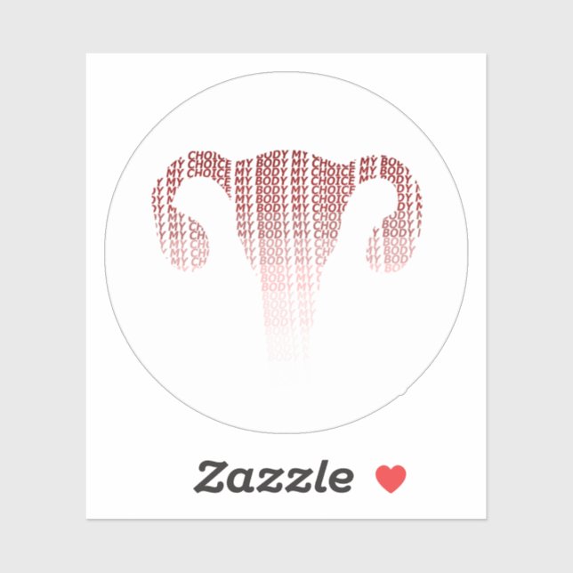 Mi cuerpo mi Pegatina de elección (Hoja)