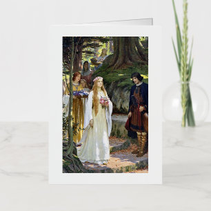 Mi dama de honor, Edmund Leighton Art 1914 Vintage