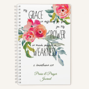 Mi diario de alabanza y oración floral rosa gracia