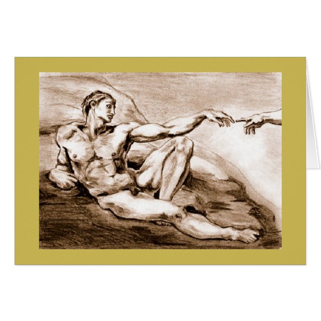 Mi dibujo 2004 de Adán después de Miguel Ángel (Anverso (Horizontal))