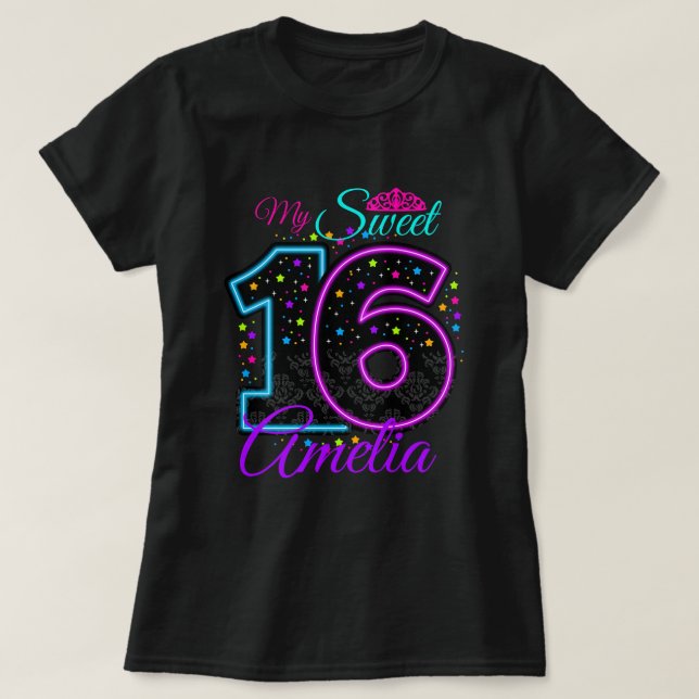 mi dulce camiseta de 16 dieciséis personalizadores (Diseño del anverso)