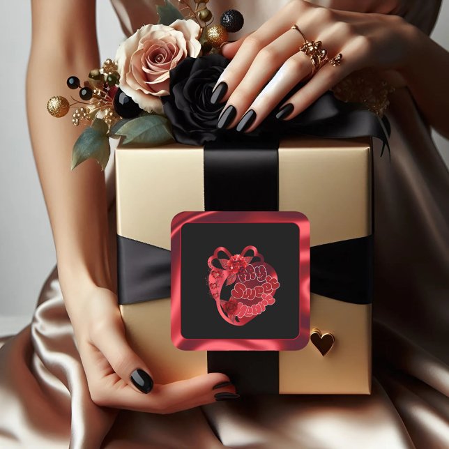 Mi dulce corazón rojo brillante Pegatina de San Va (Subido por el creador)