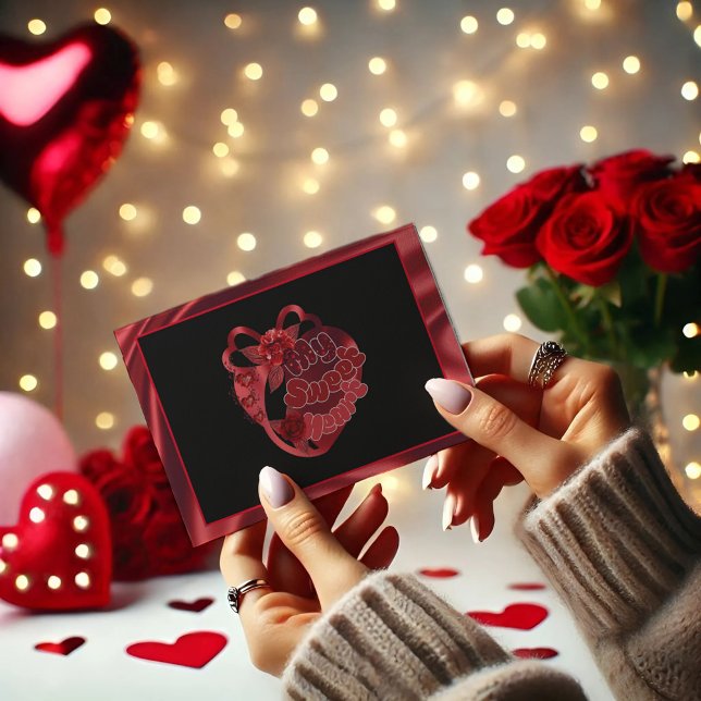 Mi dulce corazón rojo brillante postal de San Vale (Subido por el creador)