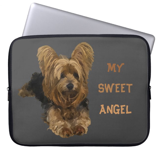 Mi dulce Funda de portátil Angel Yorkshire Terrier (Frente)
