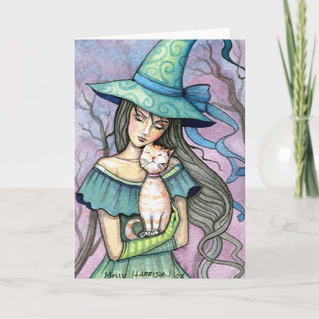 Mi dulce gata bruja atigrada tarjeta postal (Anverso)