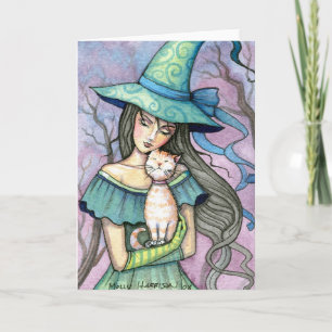 Mi dulce gata bruja atigrada tarjeta postal