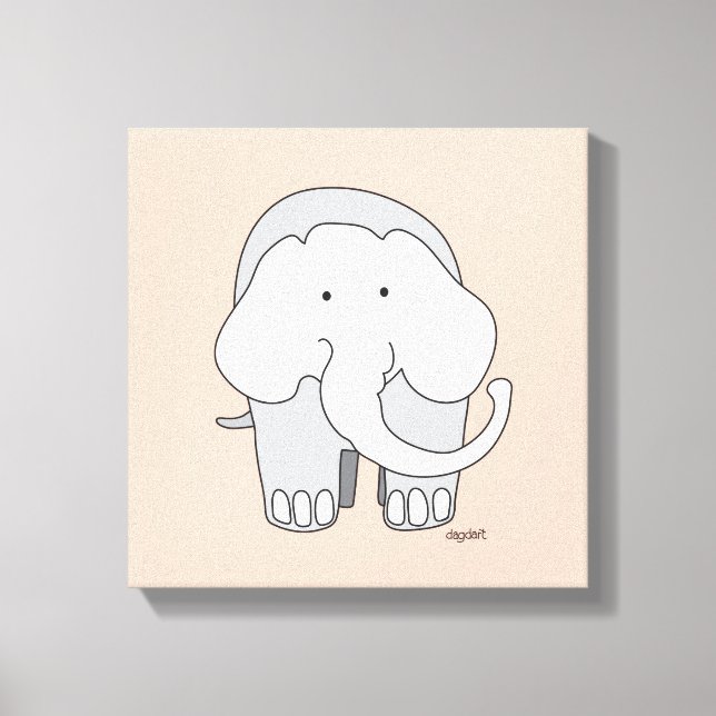 Mi elefante Personalizado 12x12 Arte de tela (Anverso)