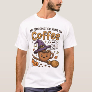 Mi Escoba Funciona con Café Camiseta de Bruja